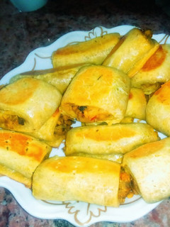 A picture of Baked fish roll.