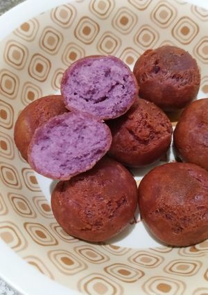 Foto resep Bola-bola donat ubi ungu gluten free (●'▽'●)ゝ