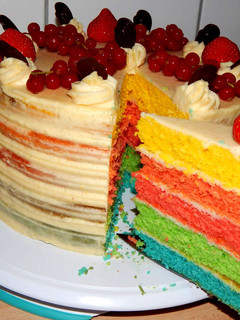 Szivárvány torta recept fotója