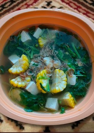 Foto resep Bayam jagung tahu