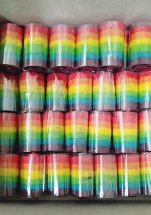 Foto resep Rainbow roll cake mini