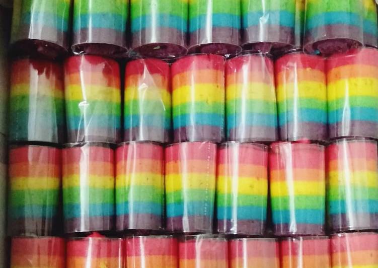 Rainbow roll cake mini