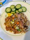Mixed Fried Rice with Ham and Rotisserie Chicken