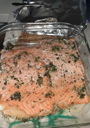 Una foto de Salmón al Horno