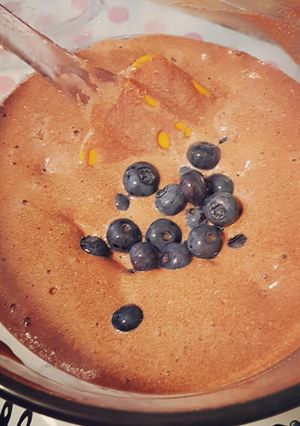 Une photo de Mousse au chocolat aux myrtilles sans sucre