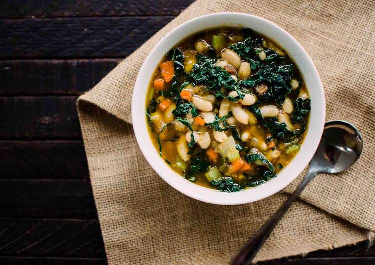 Step-by-Step Guide to Prepare Super Quick Homemade White Bean &amp; Kale Soup