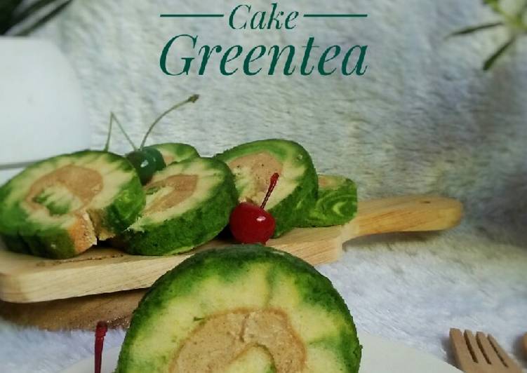 Swiss Roll Cake Greentea With Mocca krim