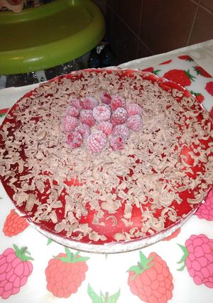 O poză a rețetei Cheesecake cu zmeură.