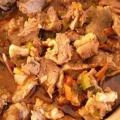 A picture of Wet fry goat meat.