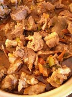 A picture of Wet fry goat meat.