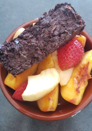 Une photo de Gâteau crémeux choco-courgette, ni gluten, ni lactose, ni oeufs