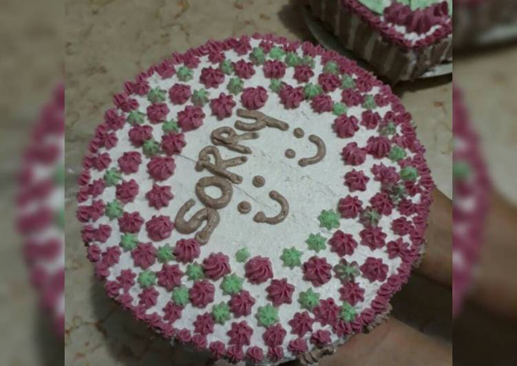 Cake permintaan maaf (basic cake dan butter cream)