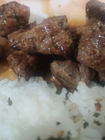 Easy Way Make Recipe Wagyu Saikoro Steak with Amakuchi Sauce (和牛サイコロステーキと甘口ソース) that is Delicious, Can Spoil the Tongue}