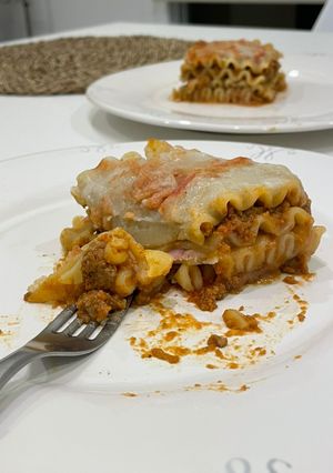 Una foto de Lasaña sin lácteos y sin gluten