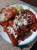Enchiladas with Red Chile Sauce and Cheese