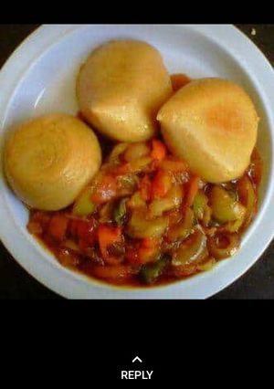A picture of Moi moi with soup.