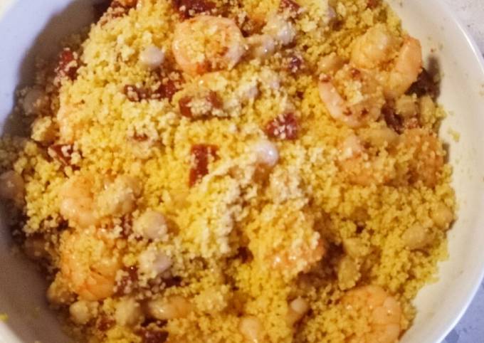 Warm and spicy cous cous salad