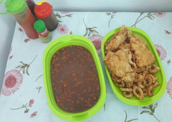 Resep Crispy Chicken n Cumi Kribo Saus Steak oleh Lse Lusia - Cookpad