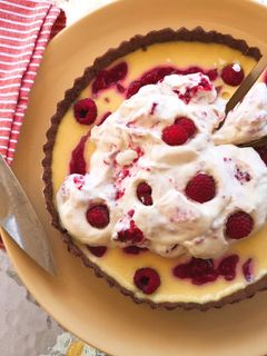 Málnás madártej pite recept fotója