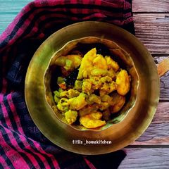 Moong Dal Bori Lau Chingri Ghonto A picture of Moong Dal Bori Lau Chingri Ghonto.