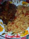 Grilled Meat with Orzo