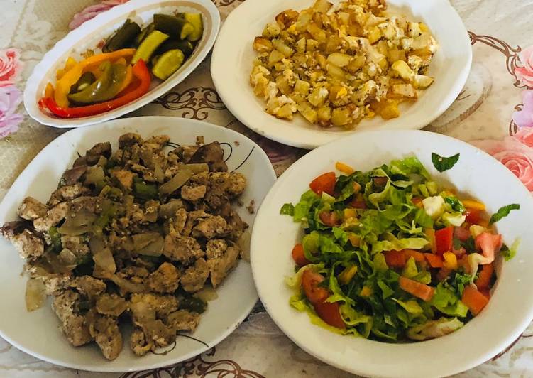 صدر دجاج 🐓 بيض 🥚 مع بطاطا 🥔 سلطه
