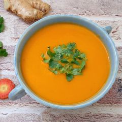 A picture of Carrot Ginger Soup.