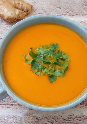 A picture of Carrot Ginger Soup.