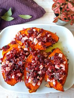 Une photo de Patates douces au four, betteraves & feta