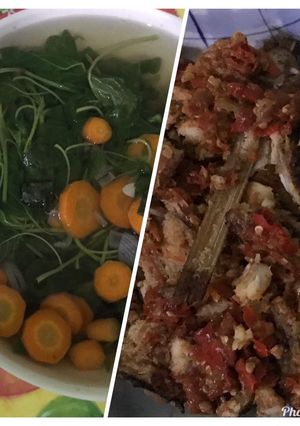 Foto resep Panggang penyet sambel jeruk dengan sayur bayam