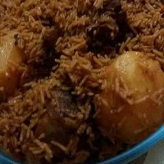 A picture of Mbuzi pilau with potatoes.
