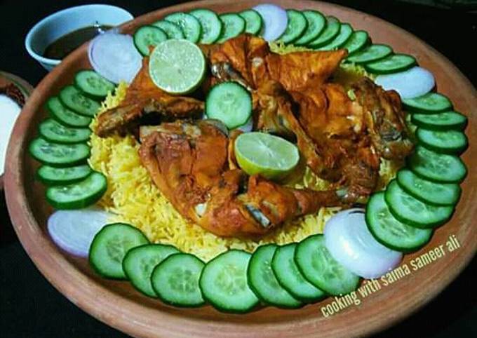 Steam chicken tikka with masala fried rice #cookpadapp
