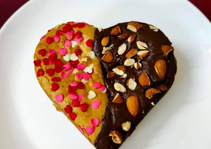 Steps to Prepare Quick Valentine&#39;s special Vanilla-Chocolate Duo Cake (eggless) #heart