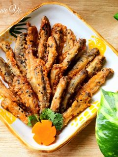 Hình của món Cá kèo lăn bột chiên giòn.