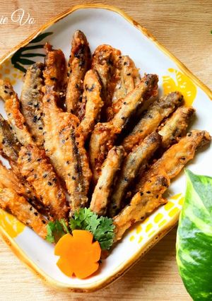 Hình của món Cá kèo lăn bột chiên giòn.