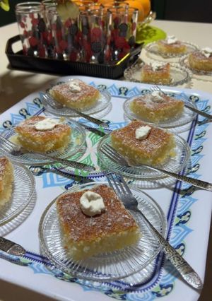 صورة لوصفة بسبوسة بالقشطه