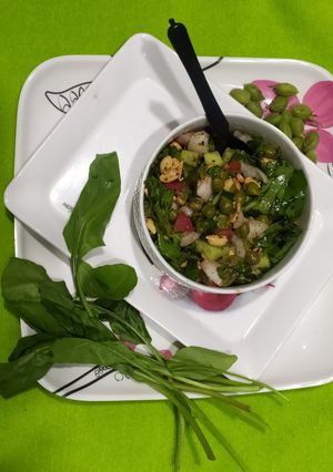 A picture of Hara choliya palak salad.