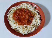 Une photo de spaghetti bolognaise