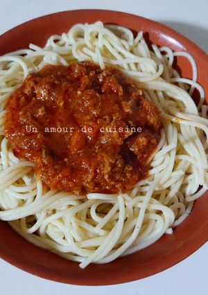 Une photo de Spaghetti sauce bolognaise 🍝