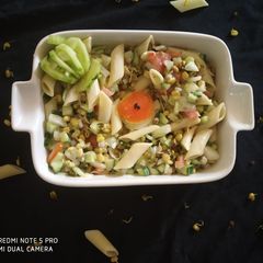 A picture of Pasta and sprout moong salad.
