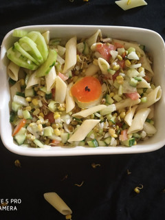 A picture of Pasta and sprout moong salad.