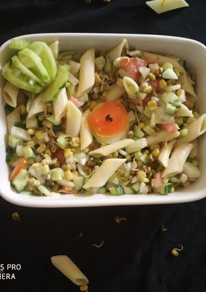 A picture of Pasta and sprout moong salad.