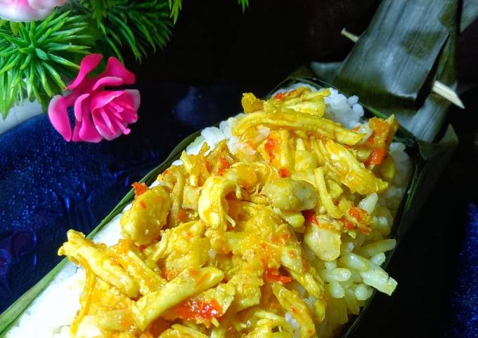 Resep Nasi Bakar Ayam Suwir Pedas Oleh Moms Azalea Cookpad