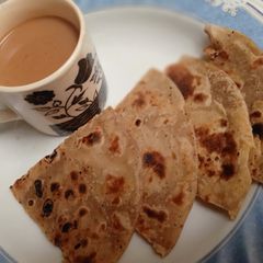 A picture of Koki (sindhi special breakfast).