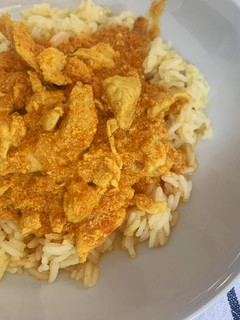 Una foto de Pollo al curry en thermomix muy fácil