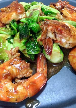 รูปของ กุ้งผัดแขนงน้ำมันหอย