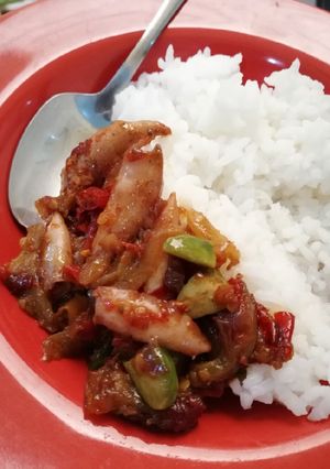 Foto resep Cumi Asin Pete Gandaria Sambel Merah