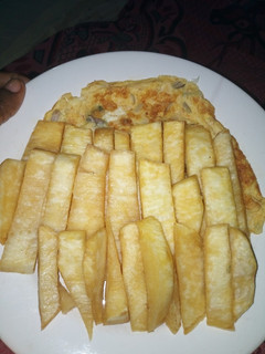 A picture of Fried Yam with Egg.