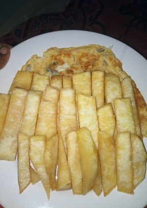 A picture of Fried Yam with Egg.