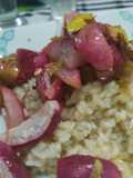 Arroz vegano con rabanitos asados